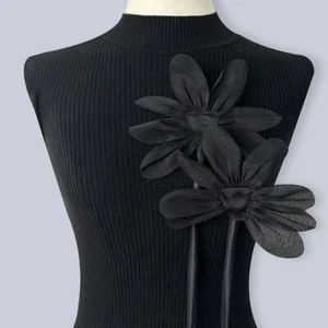 2Pcs 13CM Collar Flower Cloth Fabric Lapel Pins Wedding Party - Picture 1 of 6