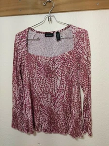 Ideology Women Long Sleeve Floral Print Top,Vintage Blossom, Purple Pink sz Med - Picture 1 of 5