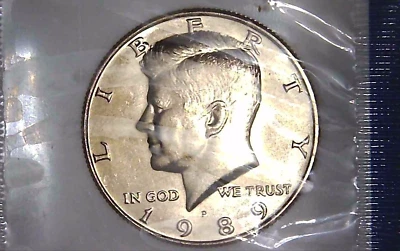 1989-P 50C Kennedy Half Dollar BU Clad M/S 24aa0320-4 - Image 1 of 4