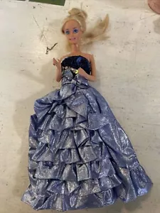 Vintage 1966 Barbie Doll With Purple Ball Gown - Picture 1 of 2
