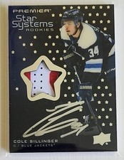 21-22 UD Premier COLE SILLINGER Star Systems RC On-card Auto Jersey #/149