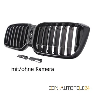 KÜHLERGRILL EINZELSTEG NIEREN GRILL PASSEND FÜR BMW X3 G01 X4 G02 2021- SCHWARZ - Afbeelding 1 van 6