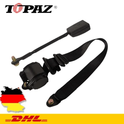 3 Punkt Automatikgurt Sicherheitsgurt E13 Beckengurt Schwarz TÜVE Prüfug - Image 1 of 4
