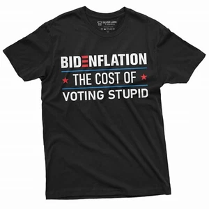 Bidenflation The cost of Voting Stupid Anti Biden Inflation Tee Shirt Mens Tee - Picture 1 of 9