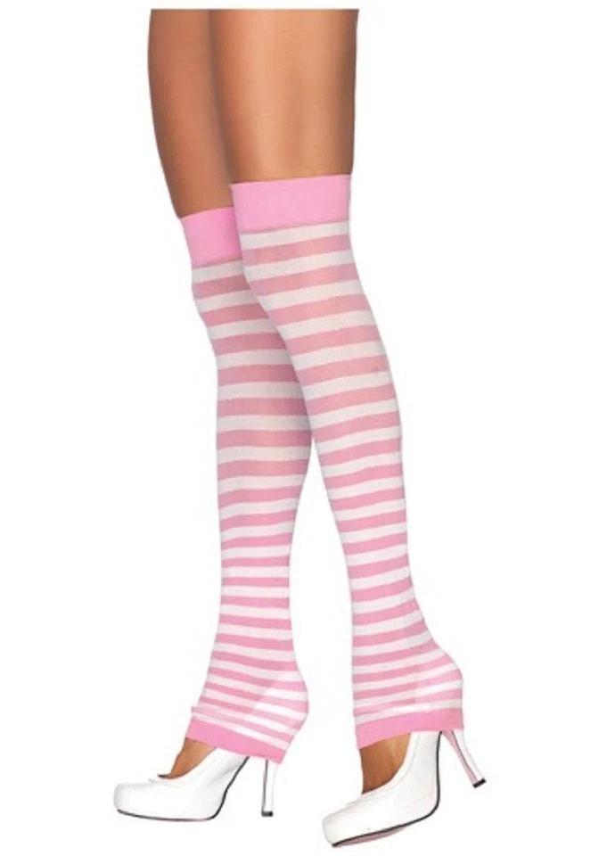 Vestido fantasia aquecedor de perna listrado opaco Halloween adulto fantasia acessório 3 CORES - Imagem 1 de 1