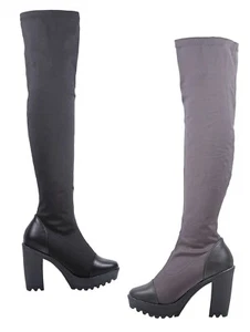 2 Color Sexy Slip On Only Extendable Fashion High Heels Womens Over Knee Boots - Picture 1 of 15