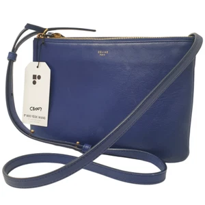 CELINE Trio Small Shoulder Crossbody Bag 187603BEB Leather Genuine Daily CE007 - Picture 1 of 12
