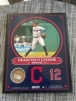 FRANCISCO LINDOR CLEVELAND INDIANS RARE  STEINER  PLAQUE  PROGRESSIVE FIELD DIRT - Image 1 of 4