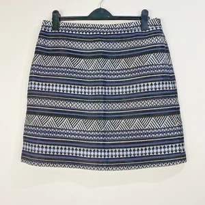 Monsoon Skirt Womens Size 12 Black Blue White Mini Short Pencil Aztech Boho - Picture 1 of 8