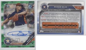 2019 Bowman Chrome Prospects HTA Green Atomic Refractor /99 Brandon Bielak Auto