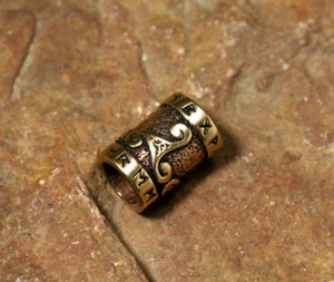 Gioielli per capelli bronzo celtici triskele + gomma perla per capelli rune gioielli vichinghi - Foto 1 di 4