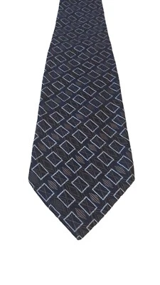 JOHN W NORDSTROM Lujo Negro Azul Geométrico Cuadrados Para Hombres TEJIDA Seda Corbata Foto 1 de 4
