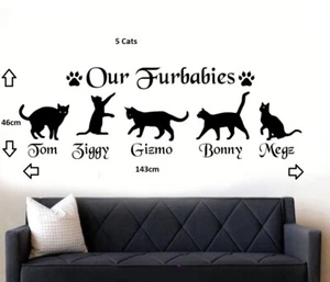 Personalisierte Katzen "FURBABIES Wandbild Aufkleber/Aufkleber - Bild 1 von 15