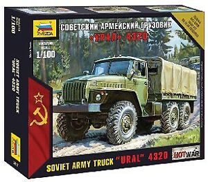 Zvezda 7417 1:100 Soviet army truck "Ural" 4320 Kit