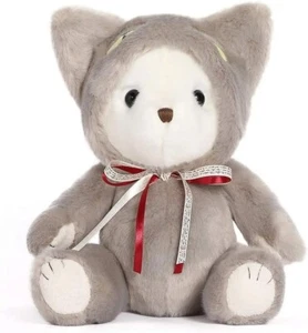 9.8" Grey Stuffed Cat Plush Toy Soft Kitten Plushie Gift for Girls & Kids - Picture 1 of 7