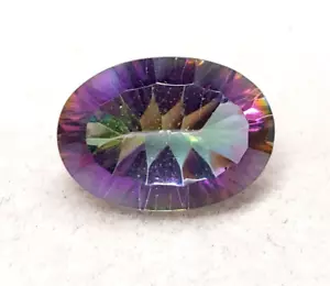 Topazio mistico arcobaleno multi 7,10 ct taglio concavo ovale sfaccettato pietra preziosa sfusa MST-2 - Foto 1 di 3
