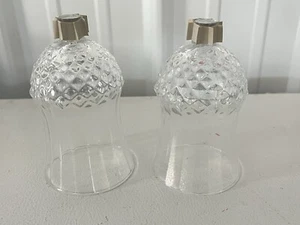 2 VTG HOMCO HOME INTERIORS LARGE DIAMOND CUT CLEAR GLASS VOTIVE CUP - Picture 1 of 6