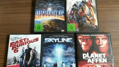 5 TOP-DVD´s Fast&Furious6 Indepence Day 2 Planet der Affen Skyline Transformers3 - Bild 1 von 4