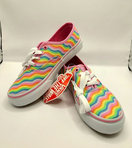 Sneakers Vans bambina taglia 2Y ondulate begonia rosa arcobaleno waffle nuove scarpe bambino