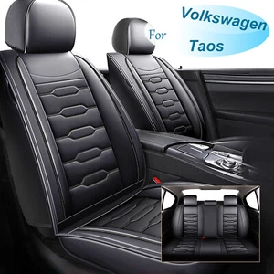 For Volkswagen Taos 2021-2024 Car 5 Seat Covers Set Protector Cushion Pad Black - Picture 1 of 7