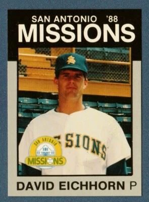 DAVID EICHHORN 1988 Best Cards San Antonio Missions Platinum RC Dodgers Rookie^ - Image 1 of 2