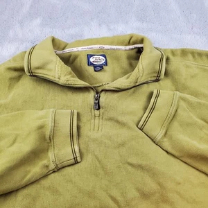 Tommy Bahama Sweater Mens 2XL Olive Green 1/4 Zip Long Sleeve Pullover - Picture 1 of 6