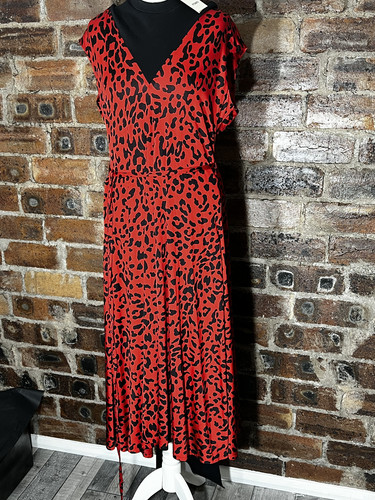 DEMNA GVASALIA FOR VETEMENTS ABITO LUNGO ROSSO NERO PICCOLO NUOVO CON ETICHETTE PREZZO DI LISTINO £1.400