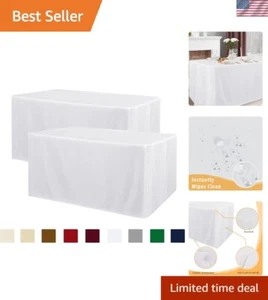 Water-Resistant Polyester Table Covers - 2 Pack for 6ft Rectangle Tables - Picture 1 of 11