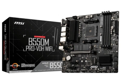MSI B550M PRO-VDH AMD B550 Socket AM4 Micro ATX DDR4-SDRAM Motherboard - Imagen 1 de 4