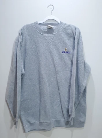 Minnesota Vikings Sweater XLarge Mens Gray Football Solid NFL Sport XL Pullover Cover