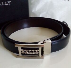 Genuine Vintage Bally Mens Black Leather Belt Unused and Boxed with Dustbag 