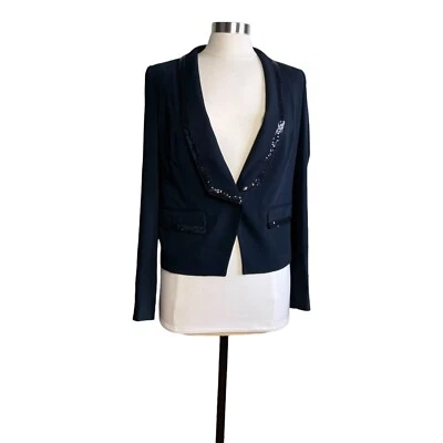 Juicy Couture Blazer Black Soft Crepe Blazer Jacket Size S $248 - Image 1 of 4