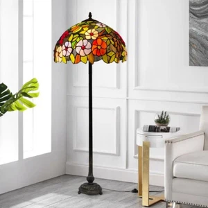 TIFFANY STYLE STAINED GLASS HANDCRAFTED FLOOR LAMPS PERFECT CHRISTMAS GIFT - Picture 1 of 19