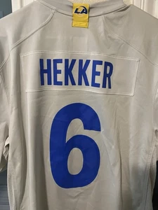 Maglia LA Rams Johnny Hekker bianca uomo grande Nike On Field NFL calcio.Ex condizioni - Foto 1 di 7