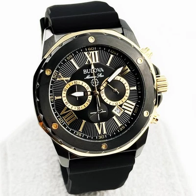 Bulova Marine Star Six Hand Quartz Chronograph Sports Men's Watch 44 mm 98B278 - Image 1 of 4