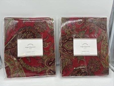 Sillón Napa Slipcover Rojo de Pottery Barn - Juego de 2 Nuevo en Paquete Original Foto 1 de 4
