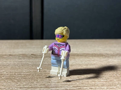 Lego Female Downhill Skier Minifigure Collectible Series 8 CMF Woman Complete - Image 1 of 2