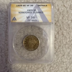 1909-P ANACS ss 35 Details Liberty Nickel, V Nickel - Bild 1 von 2