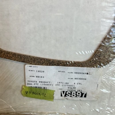 Juego de cubierta de válvula de junta ROL VS897, reemplaza Felpro VS26069C, Toyota 1971-80 NOS Foto 1 de 4