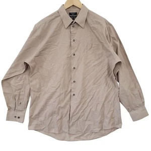 Dockers Mens Wrinkle Free Beige Button Up Shirt Size L Business Casual Neutral - Picture 1 of 5