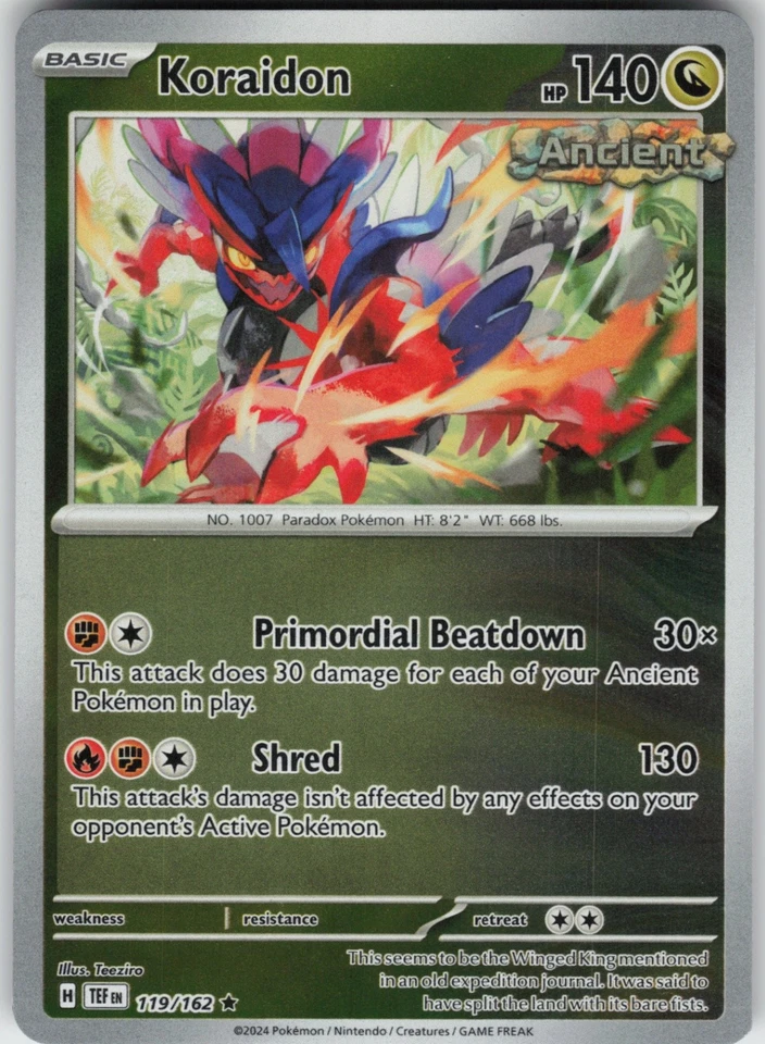 Reverse Holo Koraidon 119/162 Rare SV05: Temporal Forces NM - Image 1 of 1
