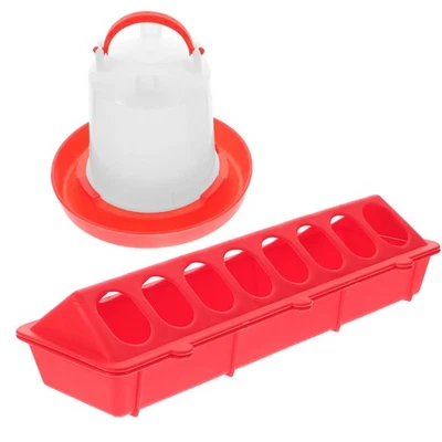  Futterautomat Geflügel Hängender Hühnerfutterspender Wasserschale - Bild 1 von 4