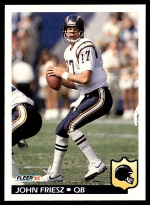 1992 Fleer John Friesz San Diego Chargers #358 - Image 1 of 2