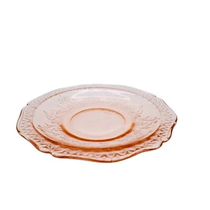 FEDERAL PATRICIAN Scalloped Pastel Pink Depression Glass Saucer 5.5" - Picture 1 of 2