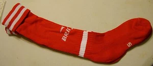 BRINE 1 PAIR OF RED WITH WHITE STRIPES SOCCER SOCKS SIZE YOUTH SMALL - Picture 1 of 1