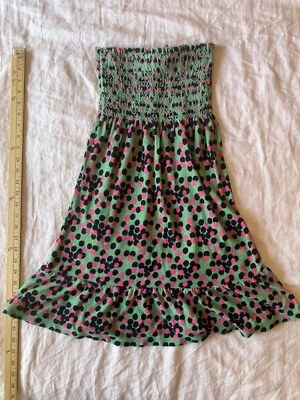 Vestido Juicy Couture Mini Terry Verde Rosa Negro Lunares Tubo Talla P Foto 1 de 4