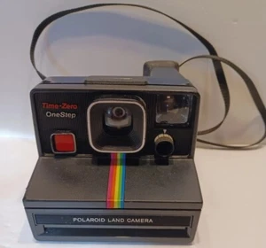 Polaroid Land Camera Time Zero OneStep Film Vintage Black Camera Untested - Picture 1 of 5