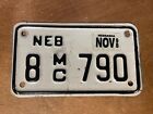 1998 Nebraska License Plate Motorcycle # 8- 790
