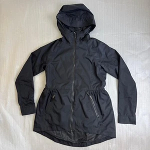 Lululemon Women's Parka Raincoat Anorak Jacket Lined Outdoor Black Hood Size 6 - Picture 1 of 13