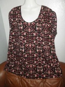Ladies PURE ENERGY Sleeveless Top w/ stretch, Black & Pink, Plus 2X - Picture 1 of 1